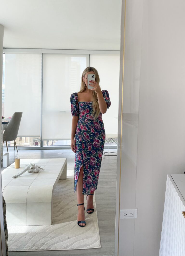 floral wedding guest dress