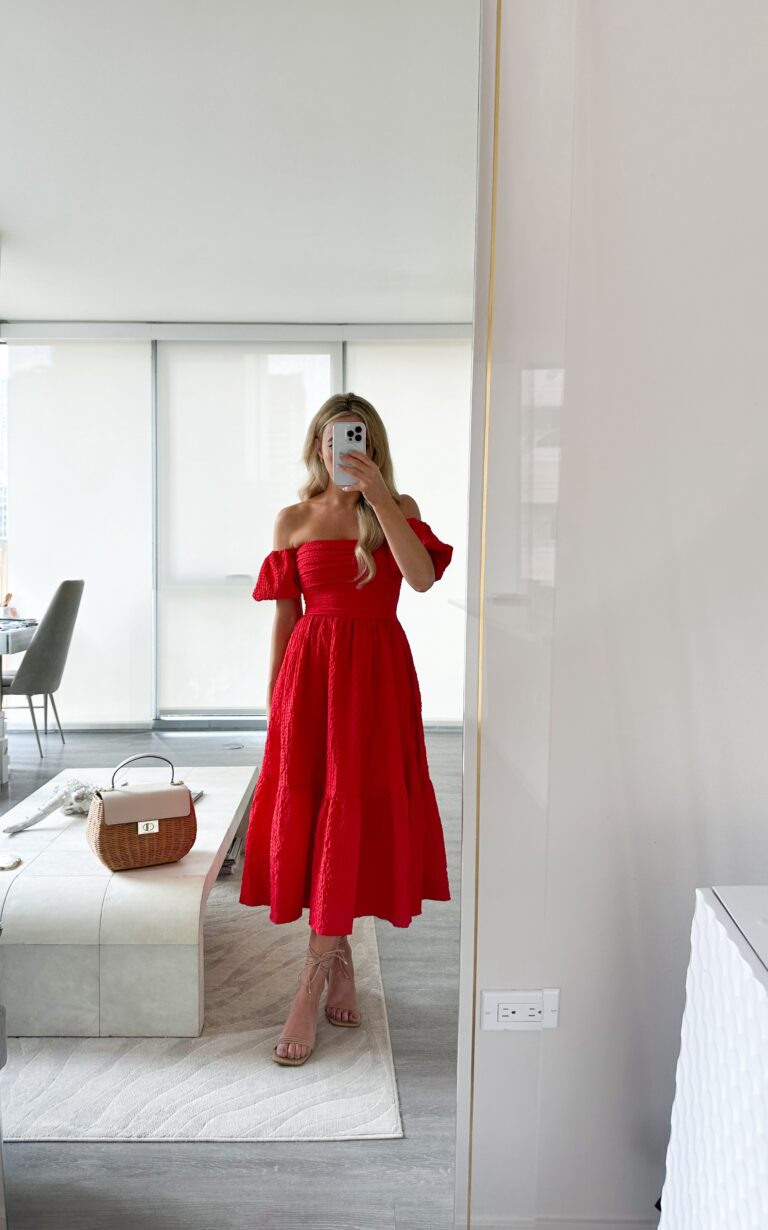 red summer dress