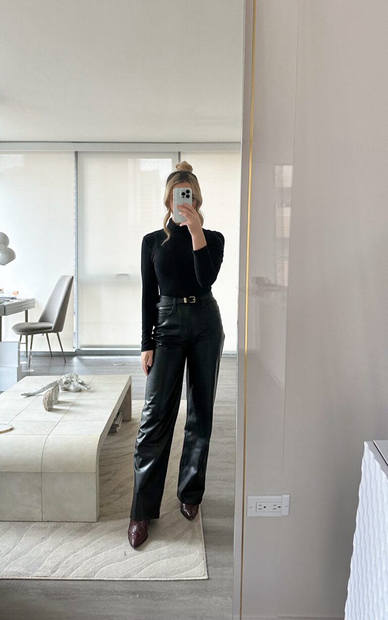 wide leg leather pants